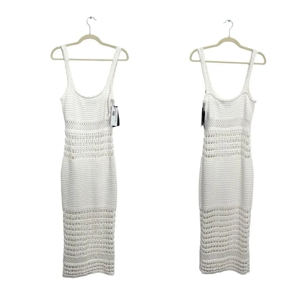 NWT RETROFÊTE AVRIL KNIT CROCHET DRESS in white - Picture 13 of 13